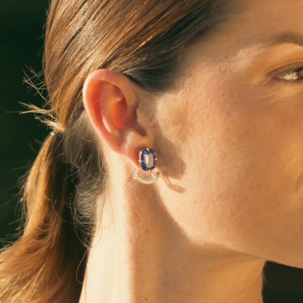 Anchor Earrings with 11.33 ct Tanzanite and 0.21 ct Diamonds in 18K White Gold - Image 3
