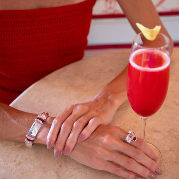 Alternative view of Eden Rock Bracelet in 18k White Gold with 0.60 ct Diamonds, 2.73 ct Rubies and 82.81 ct Crystal