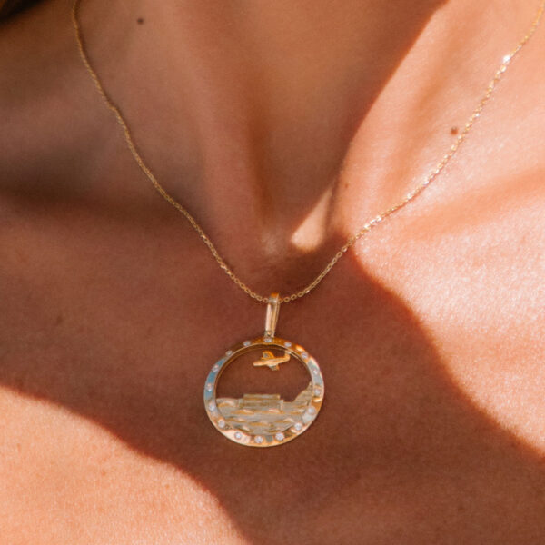 Ocean View Eden Rock Necklace 18k Yellow Gold & 0.21 ct Diamonds - Image 4