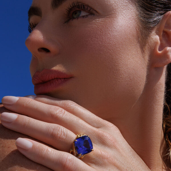 Alternative view of Iguana Ring with Tanzanite in 18k White Gold and 0.22 ct Diamonds