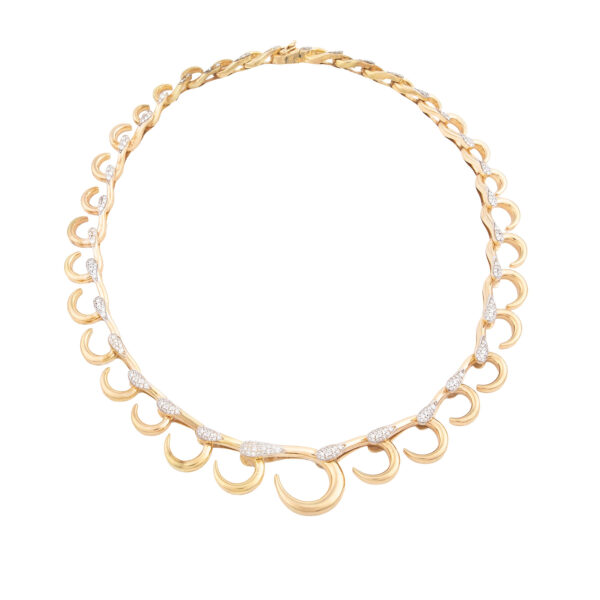 18K yellow gold hook necklace with diamonds and 1.98 ct citrine pendant from the Pirates of St Bart collection