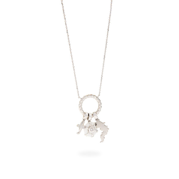 Eden Rock Charms Necklace — 18k White Gold, 0.35 ct Diamonds and 1.43 ct Agate - Image 3
