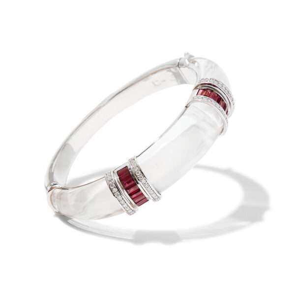 Eden Rock Bracelet in 18k White Gold with 0.60 ct Diamonds, 2.73 ct Rubies and 82.81 ct Crystal - Image 3