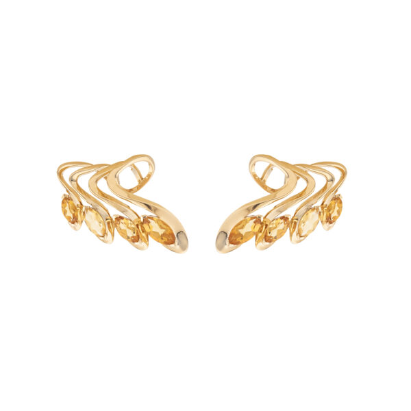 Rum ear cuff in 18K yellow gold with 1.98 ct faceted citrines from the Pirates of St. Bart collection