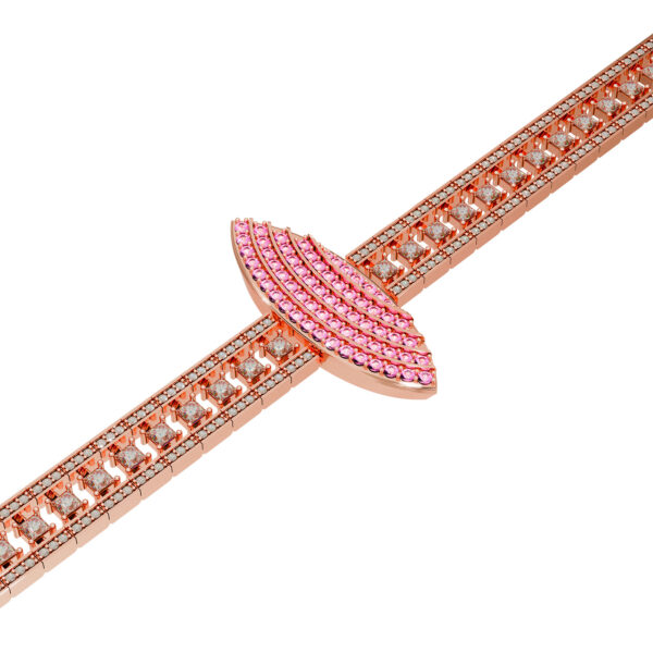 Surf Riviera 18k rose gold bracelet with pink sapphire and diamonds