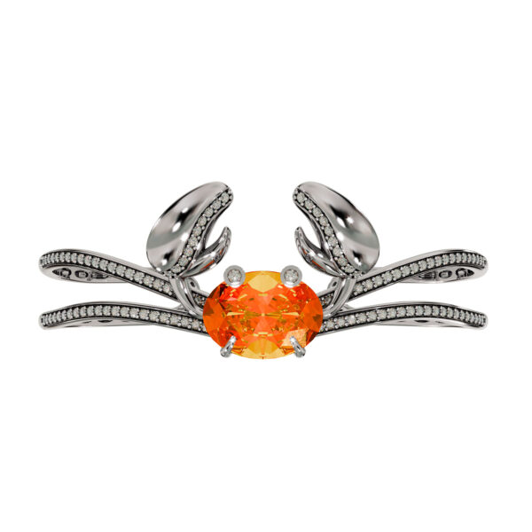 Crab Bracelet in 18k White Gold with Orange Citrine and 1.03 ct Diamonds - Image 3
