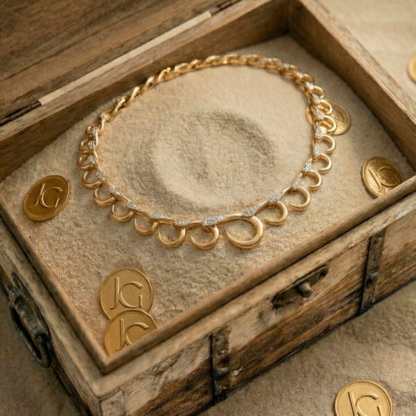 Hook Necklace with Diamonds in 18K Yellow Gold - 1.98 ct Citrine - Image 3