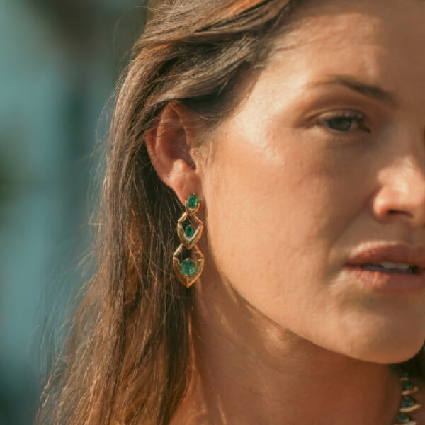 Parrot Earrings with 2.78 ct Emeralds in 18K Yellow Gold - Image 3