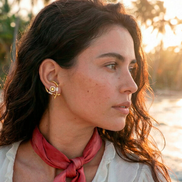 Treasure Map Earrings in 18K Gold with 6.0 cts Fancy Yellow and 3.0 cts White Diamonds - Image 3