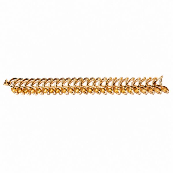 Rum Bracelet in 18k Yellow Gold with 9.52 cts Citrines and 0.33 ct Diamond