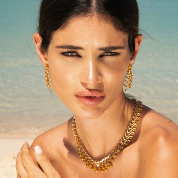 Alternative view of Ear Cuff Earrings in 18K yellow gold with citrines totaling 3.35 cts
